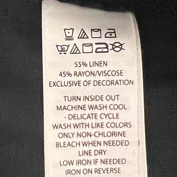 Joie Women Pull-on Black Linen-Blend Crop Pants 3X Elastic Drawstring Waist NWOT - Picture 6 of 10